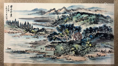 A Zhu qizhan's landscape painting(without frame)