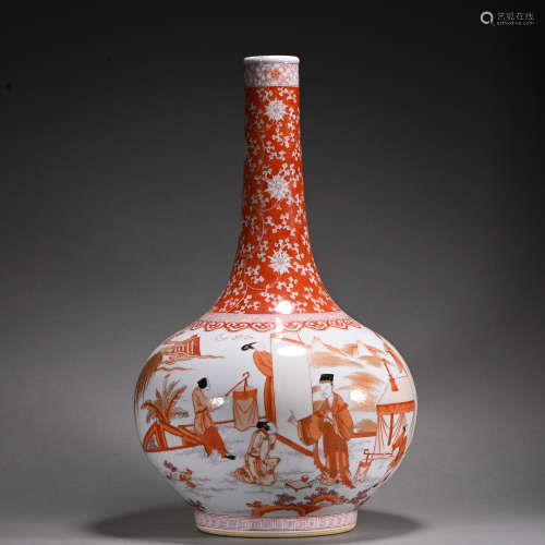 A allite red glazed vase