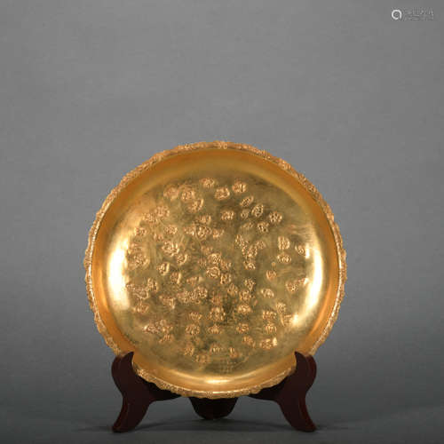 A gilt-bronze dish