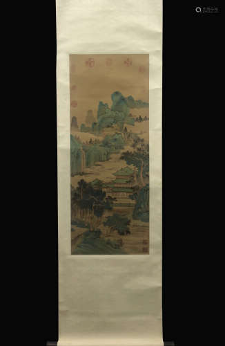 A Qiu ying's landscape painting