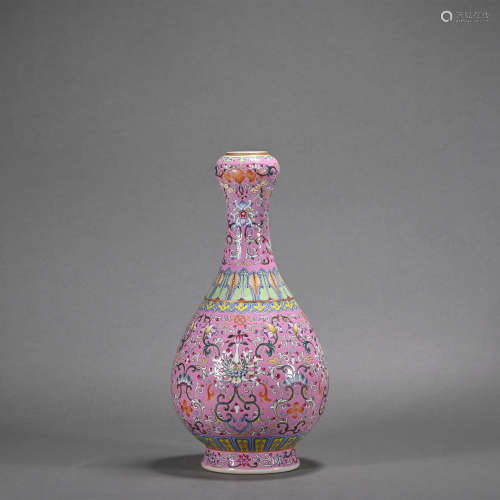 A enamel 'floral' vase