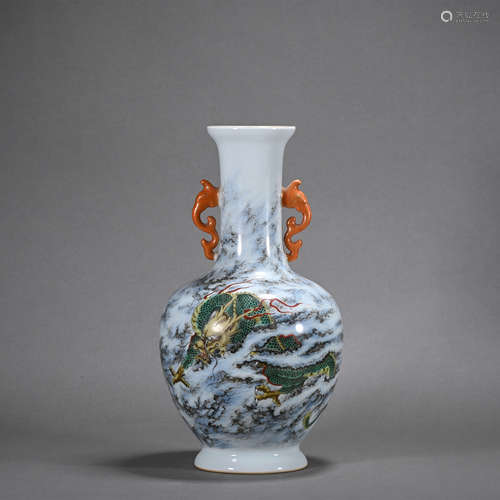 A flambe glazed vase