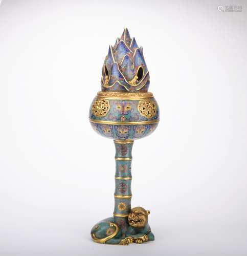 A Cloisonne enamel censer