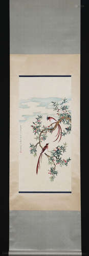 A Yu zhizhen's floral and birds painting