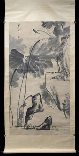 A Zhu da's lotus painting