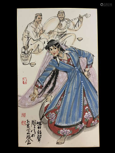 A Shi guoliang's figure painting(without frame)