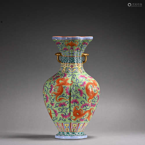 A Wu cai 'beast' vase