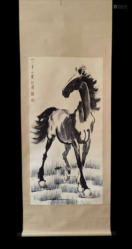 A Xu beihong's horse painting