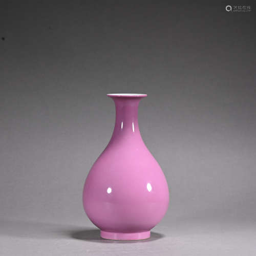 A Carmine glazed pear-shaped vase