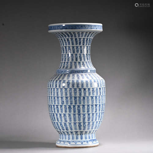 A blue and white vase