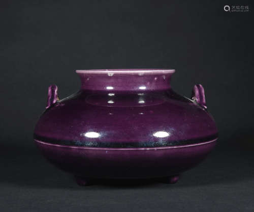 A purple glazed censer