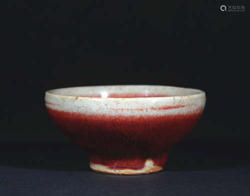 A peachbloom-glazed cup