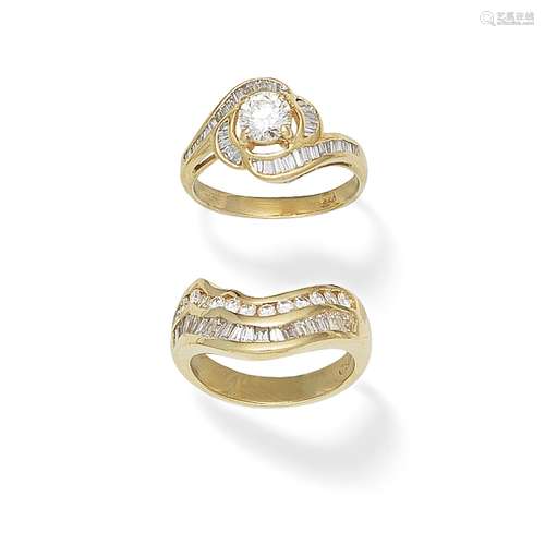 DIAMOND RING AND DIAMOND HALF-ETERNITY RING