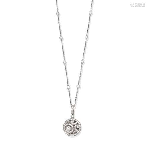 GRAFF: 'DIAMOND ON DIAMOND' PENDANT NECKLACE