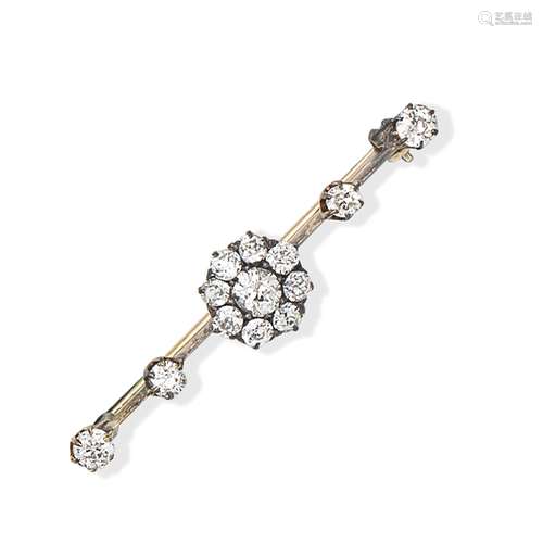 DIAMOND BAR BROOCH