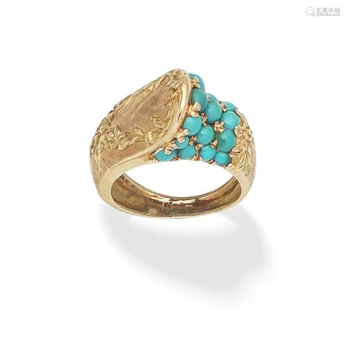 TURQUOISE-SET RING,