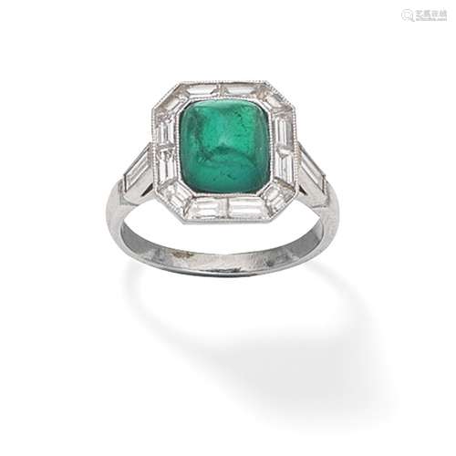 EMERALD AND DIAMOND RING