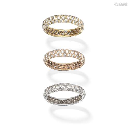 THREE DIAMOND ETERNITY RINGS (3)