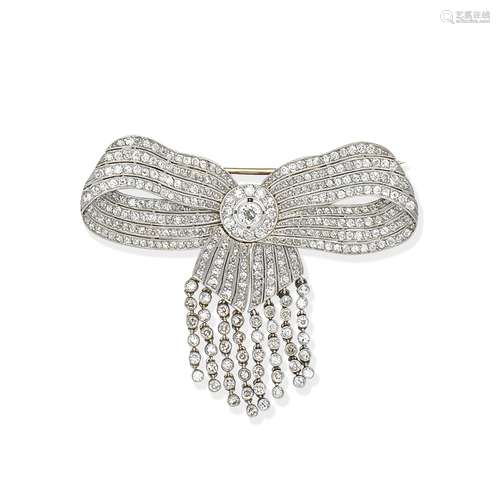 DIAMOND BOW BROOCH,