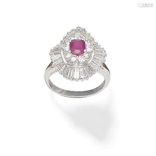 RUBY AND DIAMOND BALLERINA RING