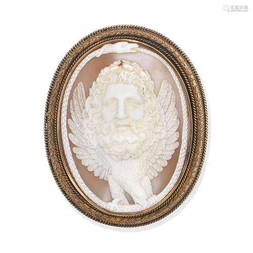 SHELL CAMEO BROOCH,