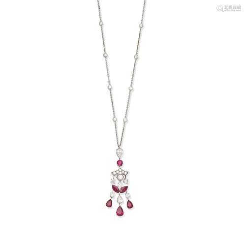 GRAFF: RUBY AND DIAMOND PENDANT/NECKLACE