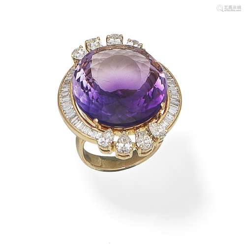 AMETHYST AND DIAMOND RING