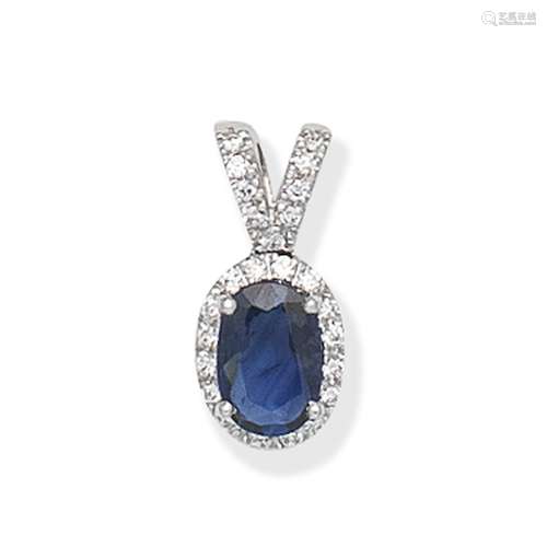 SAPPHIRE AND DIAMOND PENDANT