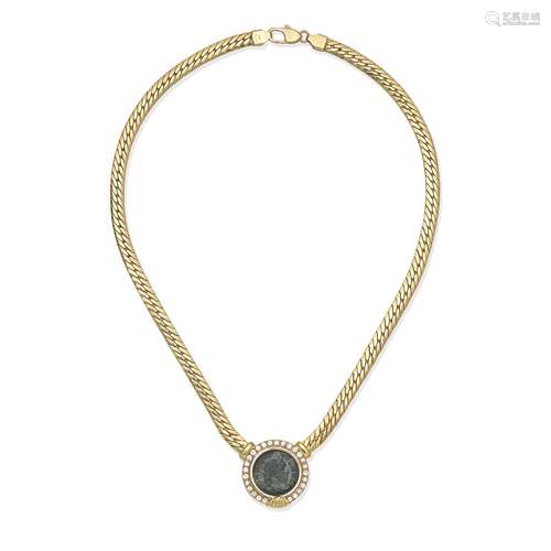 DIAMOND-SET COIN NECKLACE