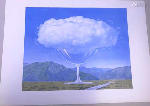 D'après Réné MAGRITTE (1898-1967). La corde sensible. Lithog...