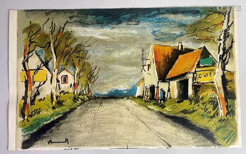 D'après Maurice DE VLAMINCK (1876-1958) La route. Lithograph...