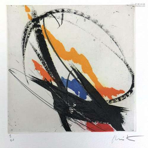 Jean MIOTTE (1926-2016). Composition. Lithographie en couleu...