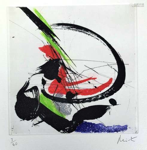 Jean MIOTTE (1926-2016). Composition. Lithographie en couleu...