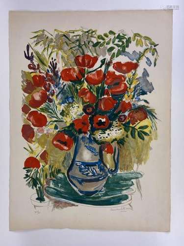 Laure MALCLÈS-MASEREEL (1911-1981). Le Bouquet. Lithographie...