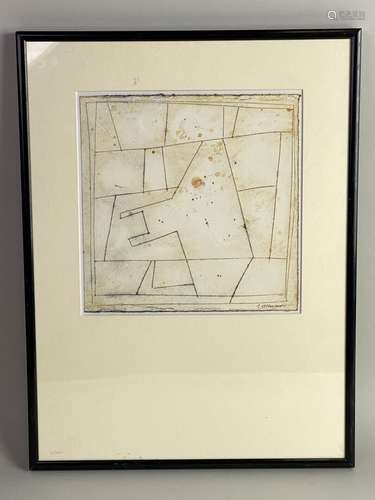 James COIGNARD (1925-2008). Composition. Dessin à l'encre si...