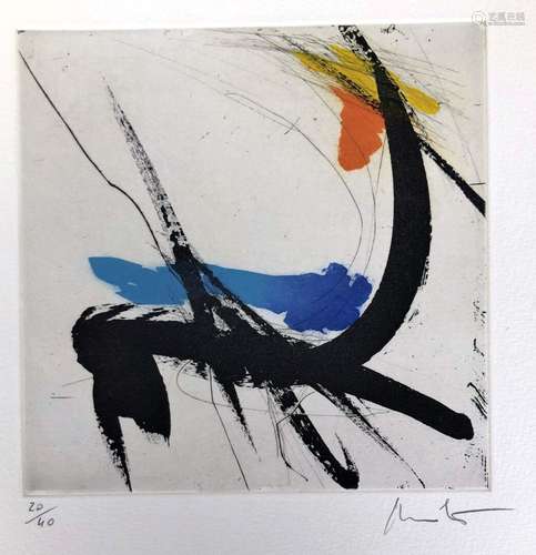 Jean MIOTTE (1926-2016). Composition. Lithographie en couleu...