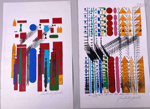 Constantin XENAKIS (1931-2020). Ensemble de deux digigraphie...