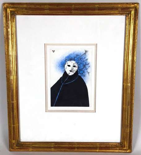 Mario AVATI (1921-2009). Le masque. Technique mixte signée e...