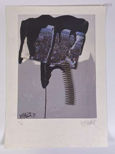 Wolf VOSTELL (1932-1998). Berlin 89. Lithographie signée et ...