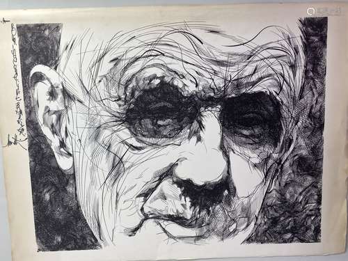 Raymond MORETTI (1931-2005). Charles de Gaulle. Lithographie...