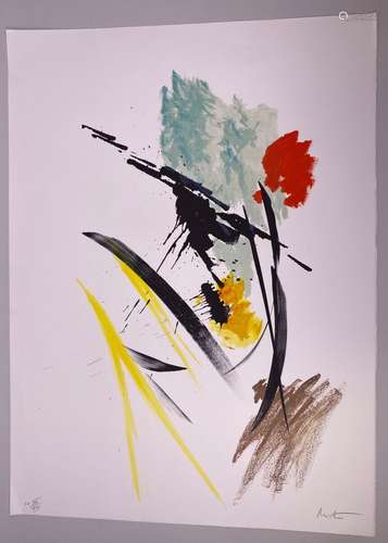 Jean MIOTTE (1926-2016). Composition. Lithographie en couleu...