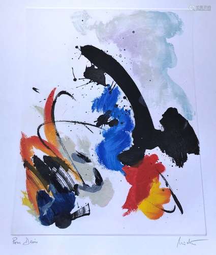 Jean MIOTTE (1926-2016). Composition. Eau-forte en couleurs ...