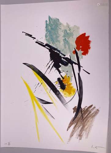 Jean MIOTTE (1926-2016). Composition. Lithographie couleurs....