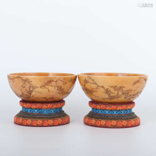 A Pair of Tianhuang Mythical Beast Bowl