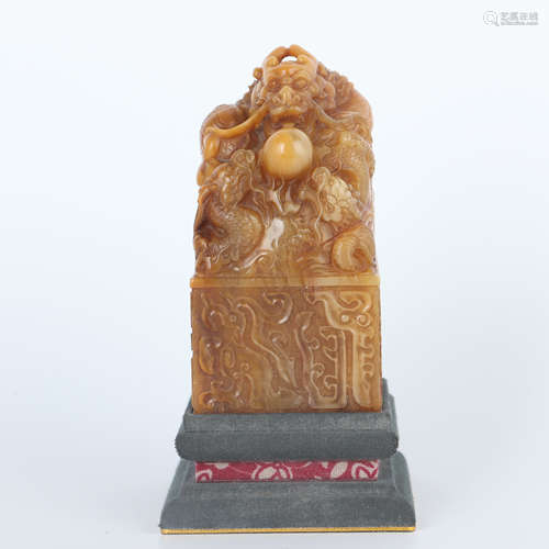 Tianhuang Dragon Pearl Square Seal