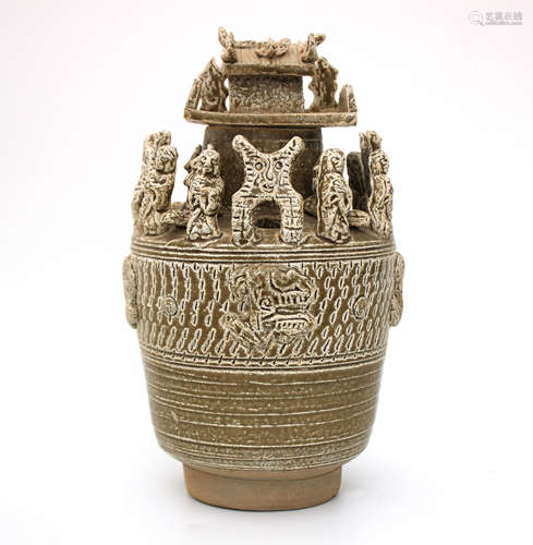 Yue Ware Celadon Barn Jar