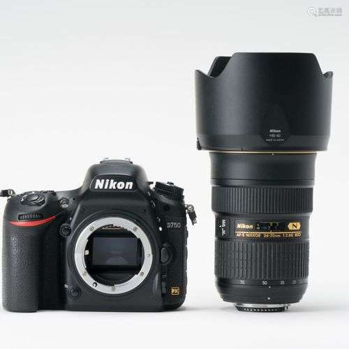 Appareil photographique. Boitier Nikon D750 avec objectif Ni...