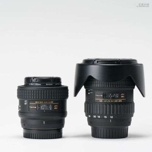 Appareil photographique. Ensemble de deux objectifs Tokina. ...