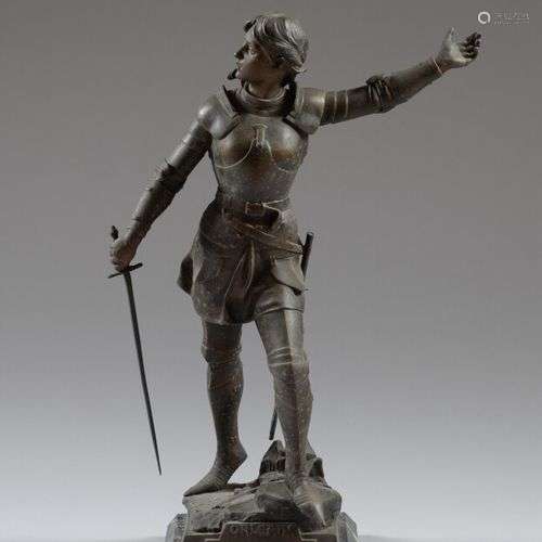 Eugène MARIOTON (1854-1933) Jeanne d'Arc Sujet en régule pat...