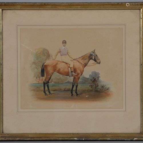 A. MERCIER (XIX-XXème) Le Jockey Aquarelle signée en bas à d...